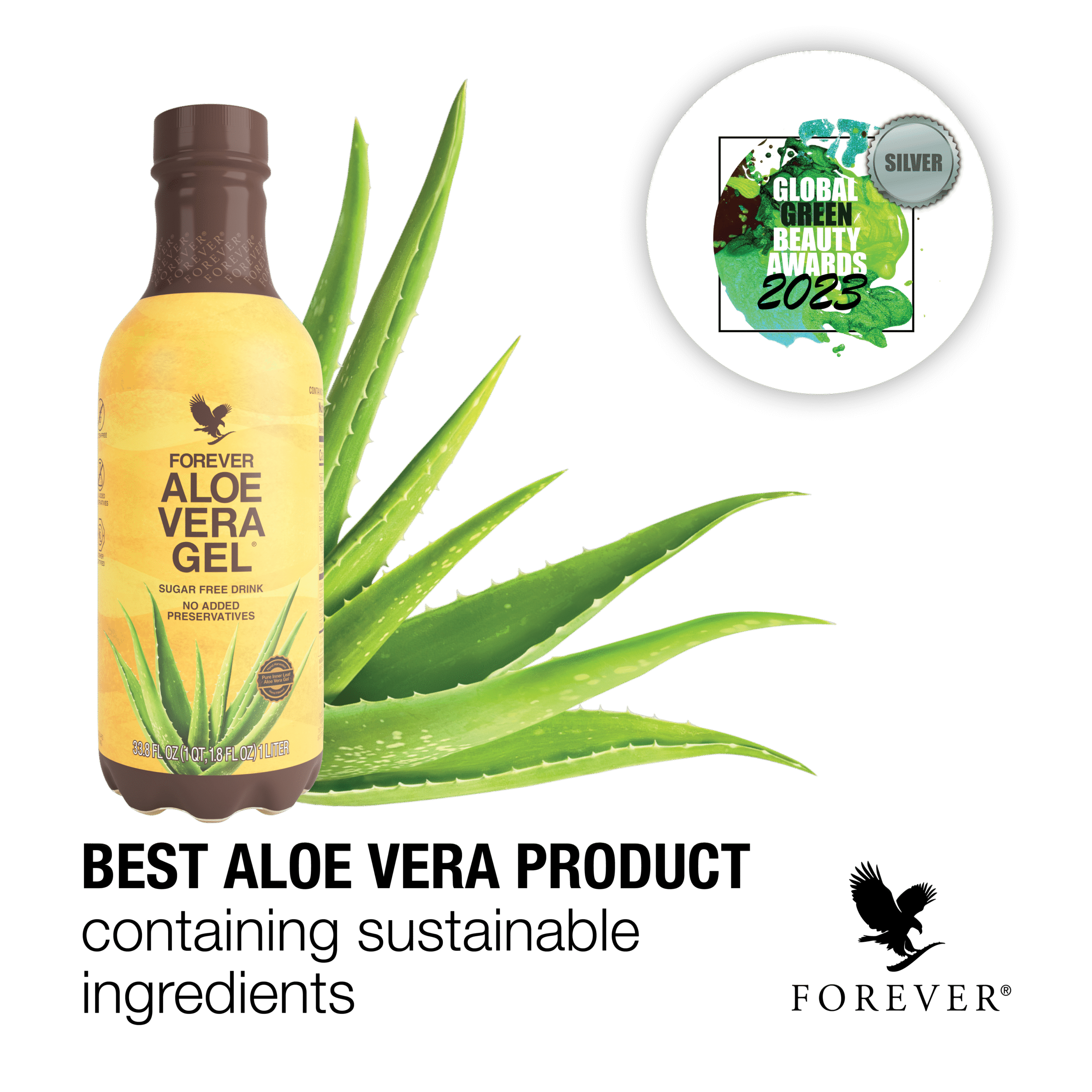 815_Forever Aloe Vera Gel_MedallaDePlataMejorProductoDeAloeVeraGlobalGreenBeautyAwards
